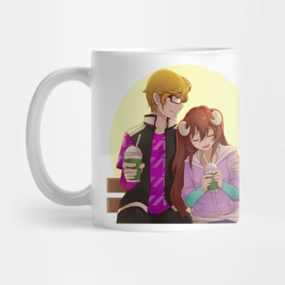 Couple Anime Bench Sweet Cute Mug